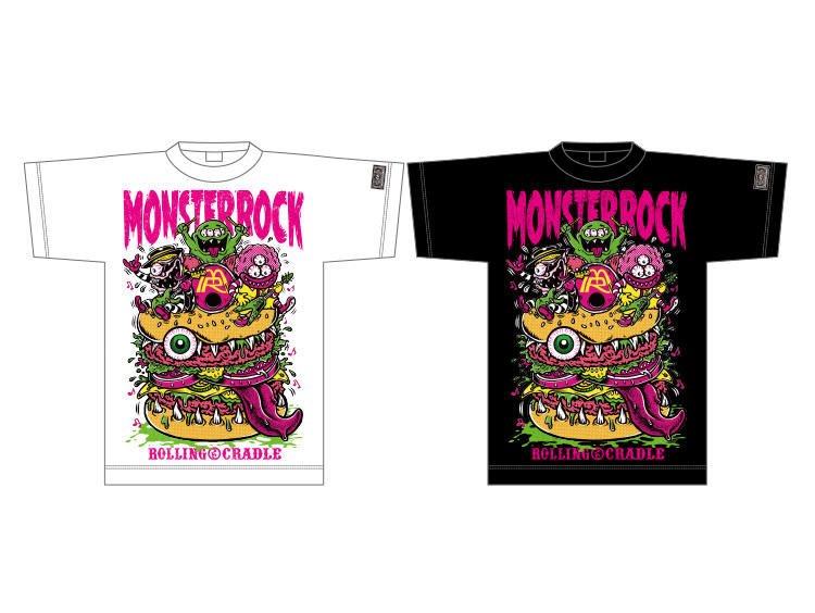 ROLLING CRADLE × MONSTER ROCK MEGA MONSTER BURGER Tシャツ