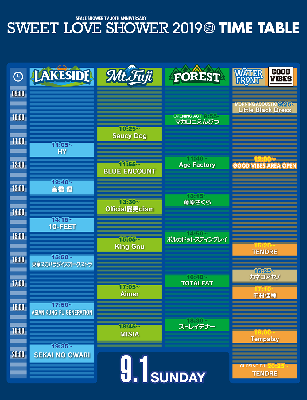 9月2日タイムテーブル