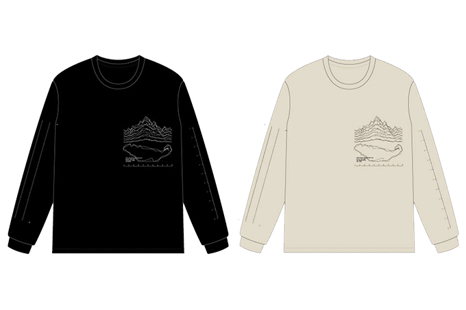 Topographic Map ロングTシャツ Designed by 金田遼平