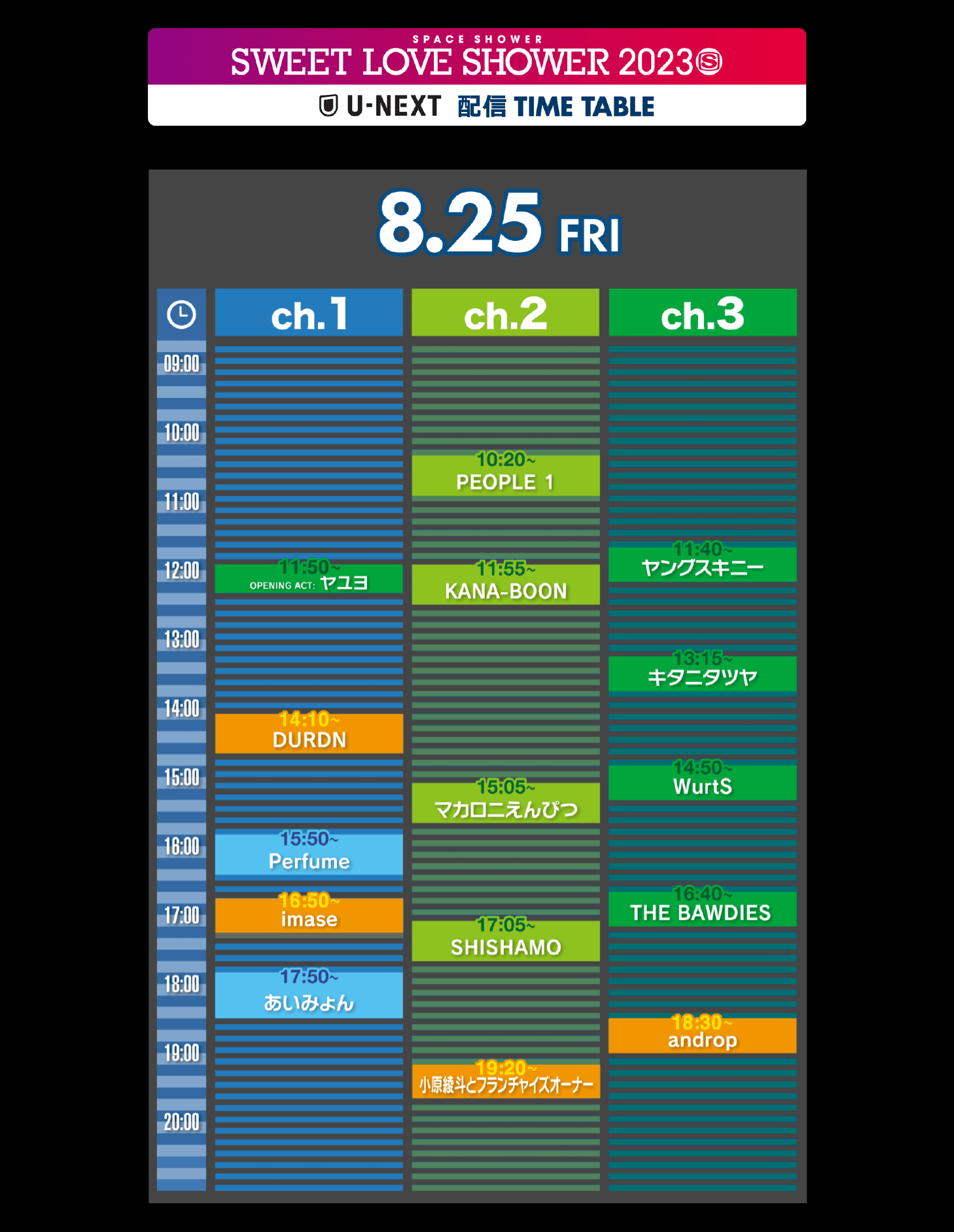 8月25日タイムテーブル