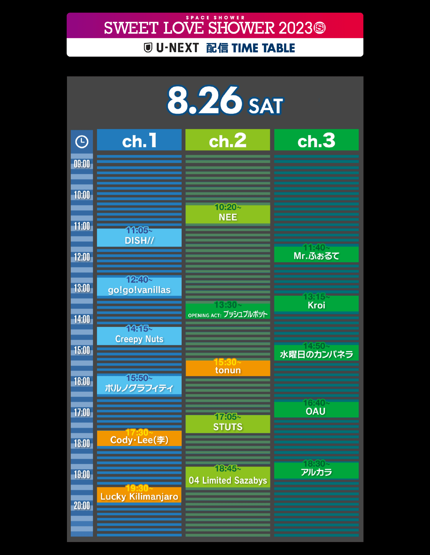 8月26日タイムテーブル