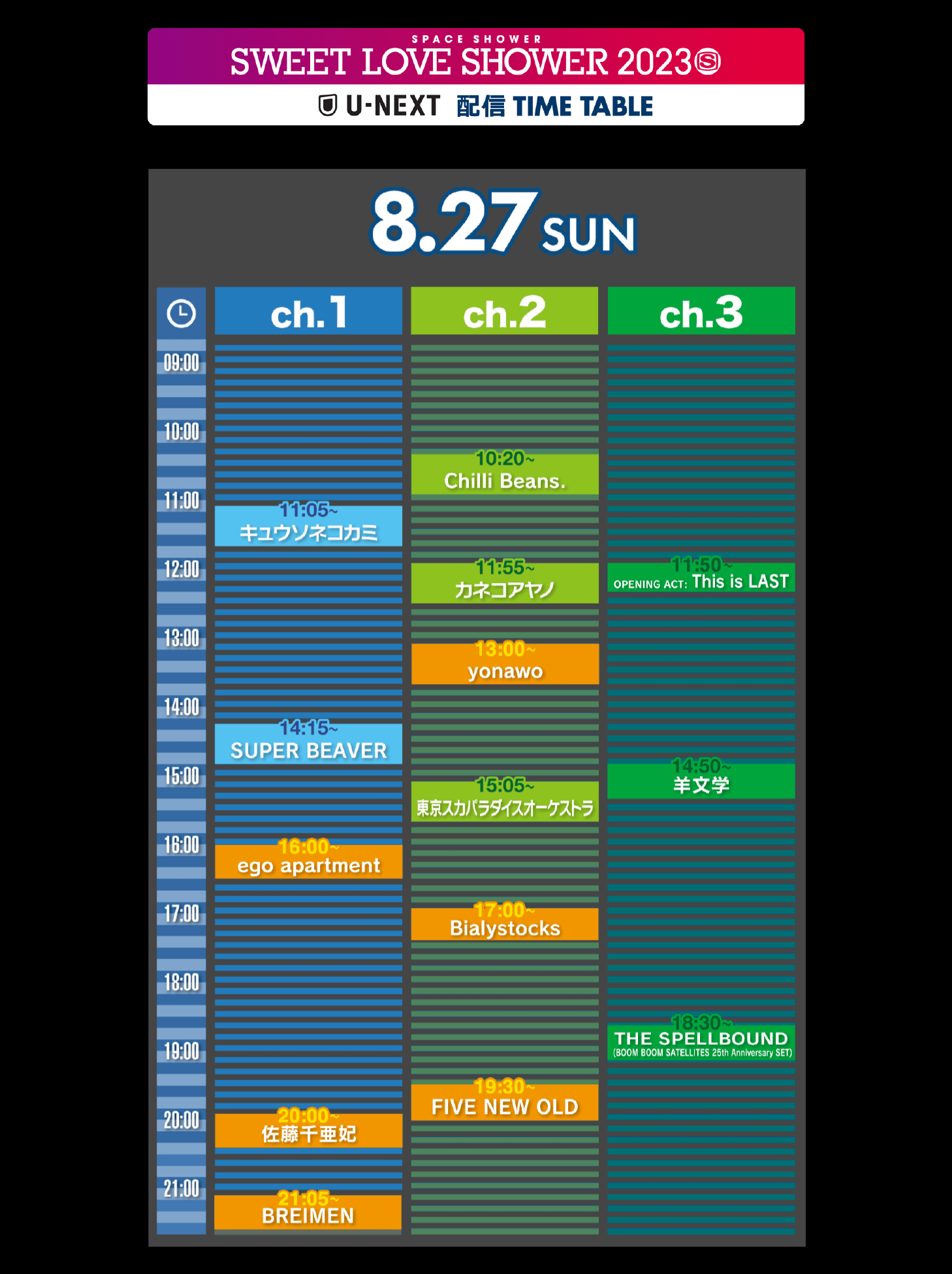 8月27日タイムテーブル