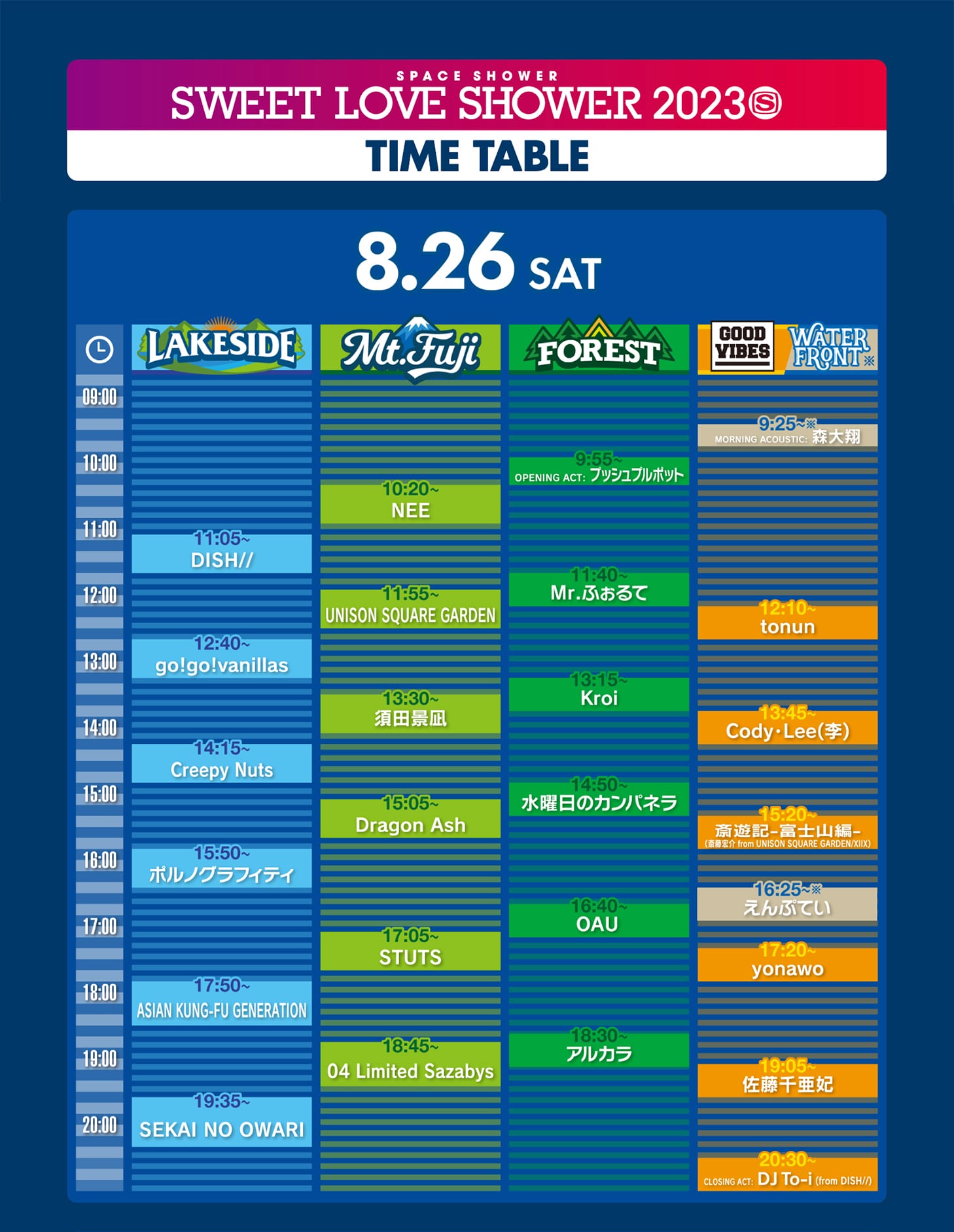8月26日タイムテーブル