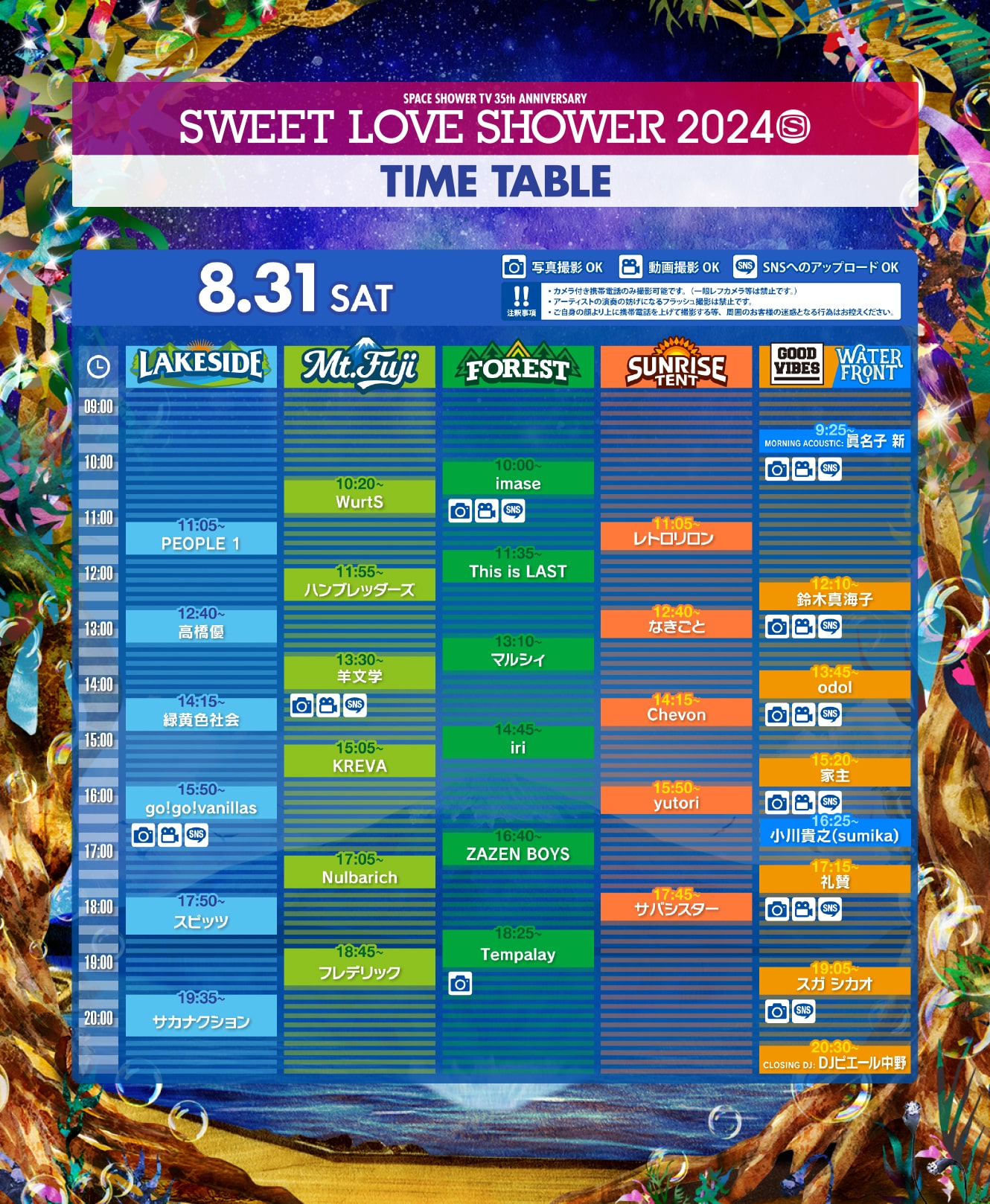 8月31日タイムテーブル